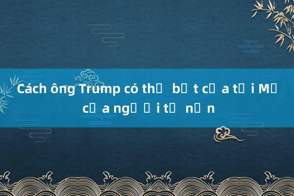 Cách ông Trump có thể bịt cửa tới Mỹ của người tị nạn