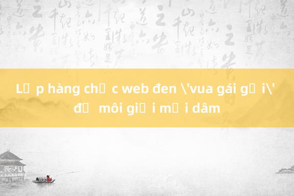 Lập hàng chục web đen 'vua gái gọi' để môi giới mại dâm