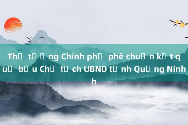 Thủ tướng Chính phủ phê chuẩn kết quả bầu Chủ tịch UBND tỉnh Quảng Ninh