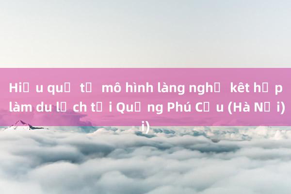 Hiệu quả từ mô hình làng nghề kêt hợp làm du lịch tại Quảng Phú Cầu (Hà Nội)