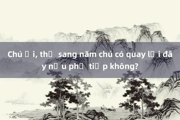 Chú ơi， thế sang năm chú có quay lại đây nấu phở tiếp không?